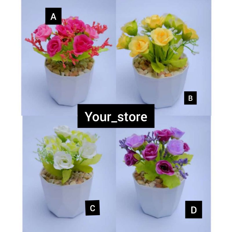BUNGA HIAS PLASTIK  MINI POT