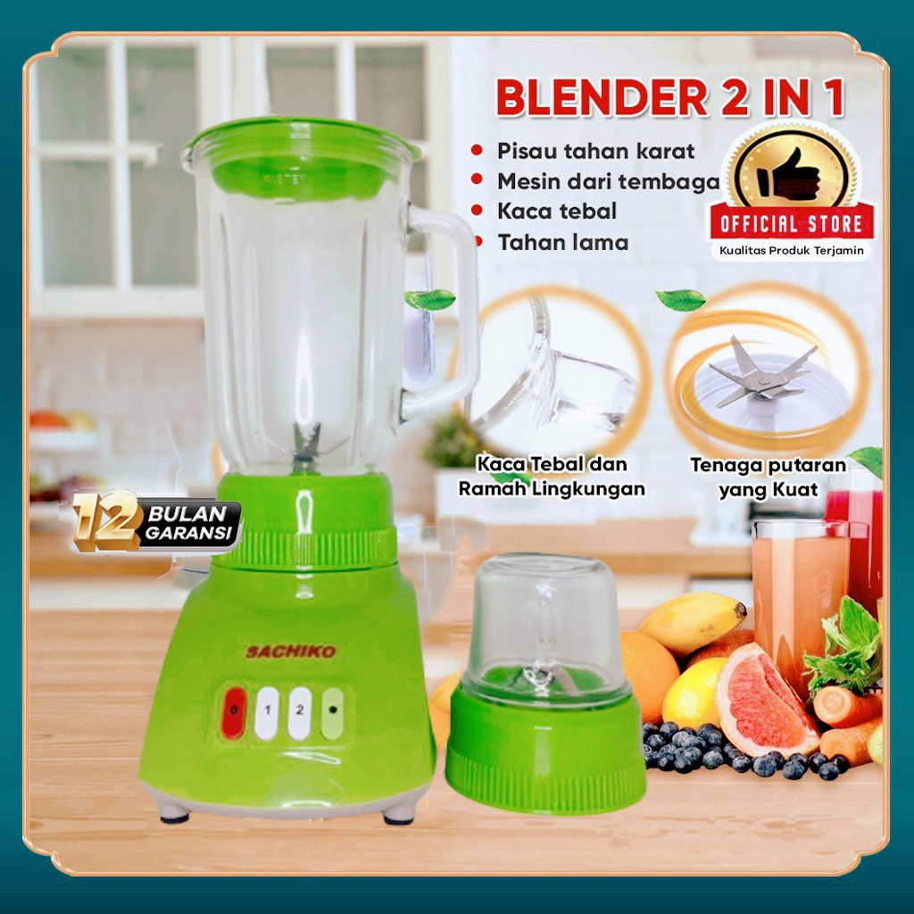 Sachiko Blender Juicer Elektronik 2 IN 1 Kapasitas 1,2 L SCK-202-1