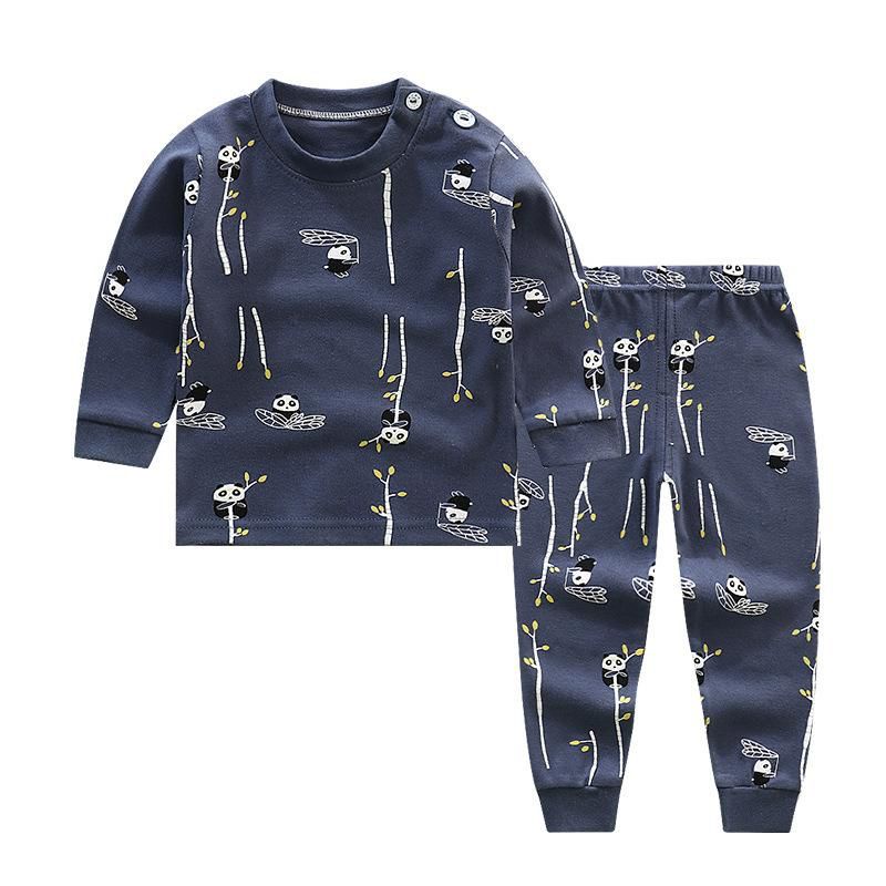 Piyama Anak/Baju Tidur Anak/Baju Tidur Set Anak/Pajamas Kids/Baju Set Anak Blue Panda