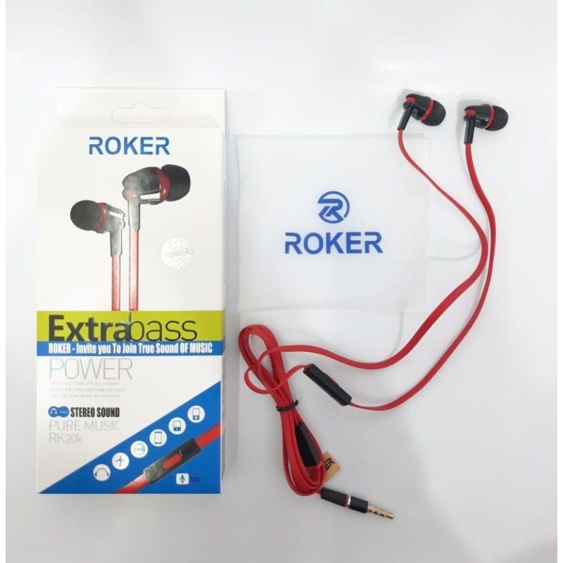 Handsfree Headset ROKER RK20K EXTRABASS Earphone ROKER RK20K EXTRA BASS