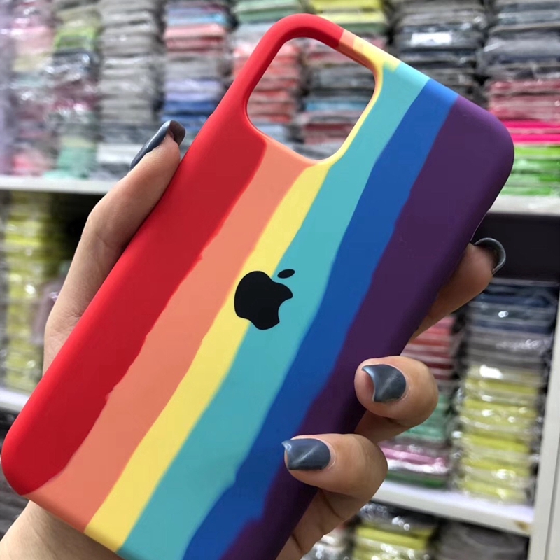 New Style IPhone 12 SE2 2020 Rainbow silicone protective cover is not easy to get dirty and can be cleaned