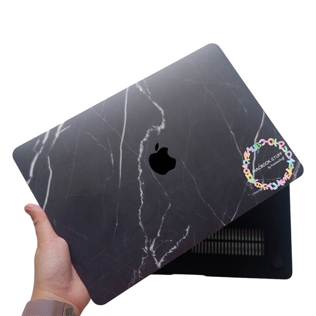 MACBOOK Case DRW MARBLE BLACK  NEW AIR PRO RETINA 11 12 13 14 15 16 INCH NON /  WITH CD ROOM / TOUCHBAR / TOUCH ID / M1 2020 2021 2022