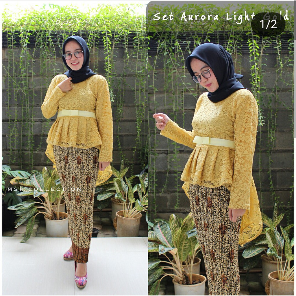SET KEBAYA AURORA PUTIH ROK DUYUNG/KEBAYA MURAH/KEBAYA WISUDA/KEBAYA SERAGAM/KEBAYA PINGUIN/KEBAYA