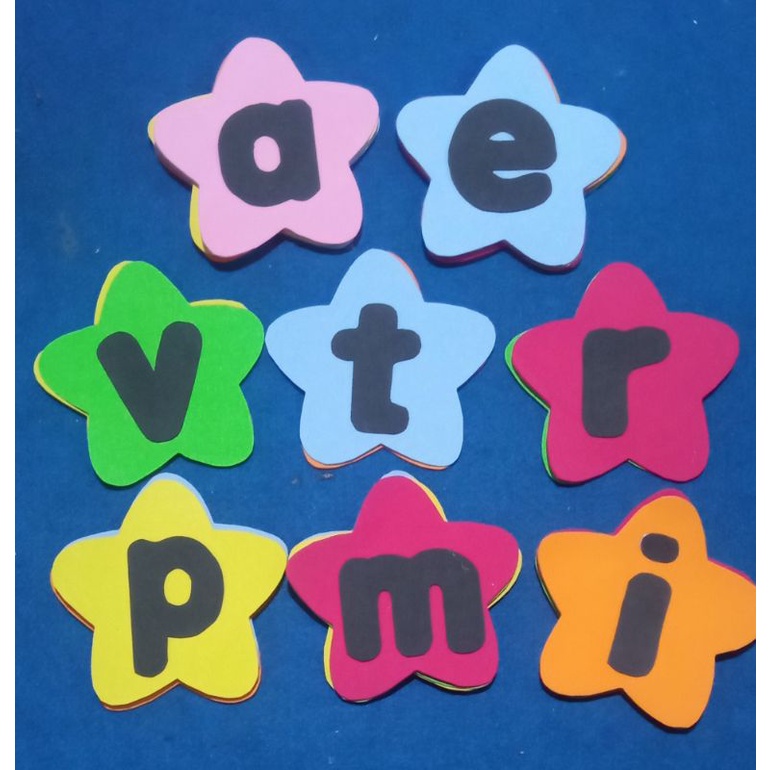 

Peraga Edukasi PAUD, TK, TPQ. Hiasan dinding Abjad Karakter bintang.//hadiah unik//kado//kenang kenangan edukatif eva foam