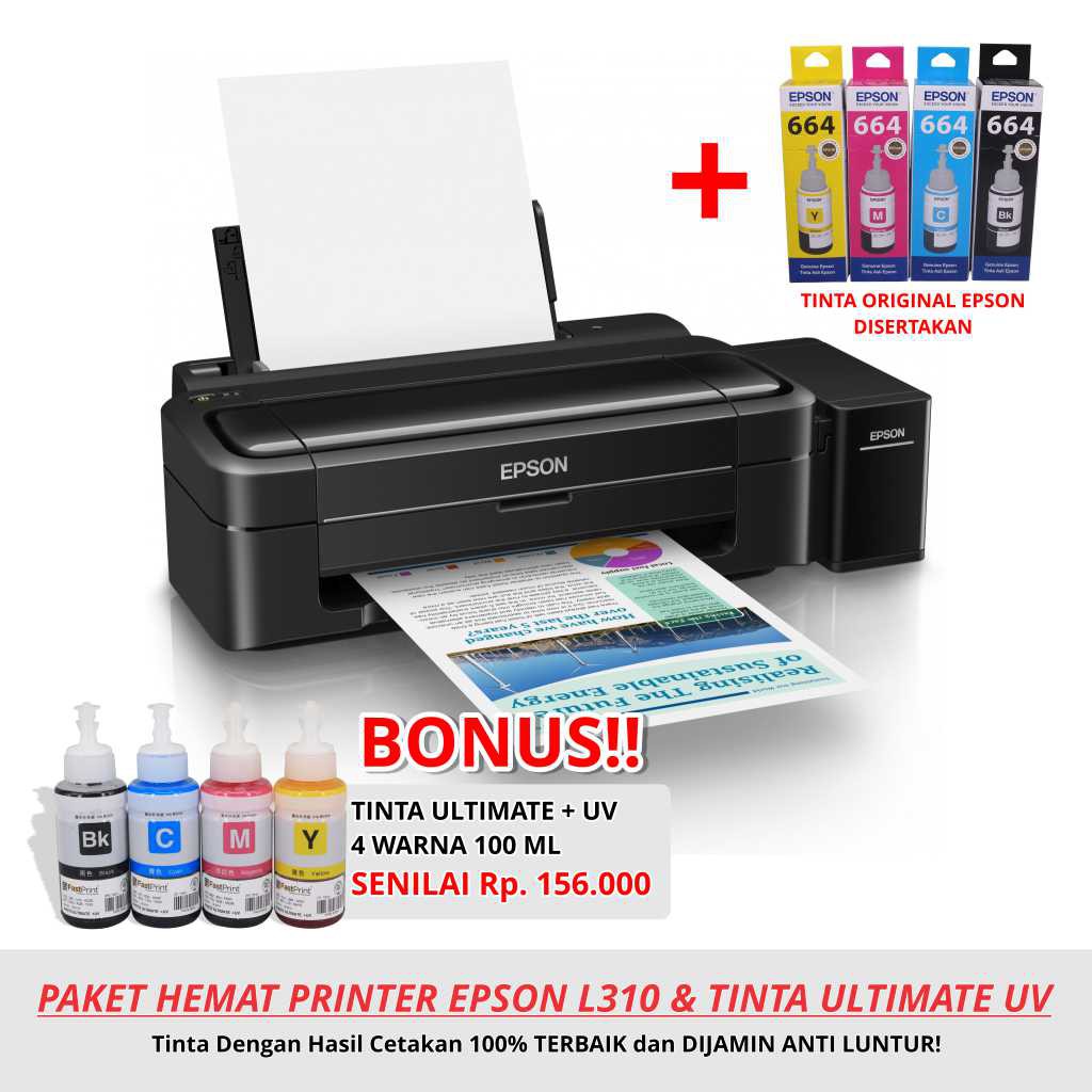 Jual Printer Epson L310 Plus Tinta Epson L Series & Tinta Epson