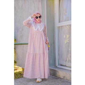 AINA DRESS - FASHION MUSLIM - KATUN KOTAK PREMIUM - DRESS TERBARU  - BISA COD