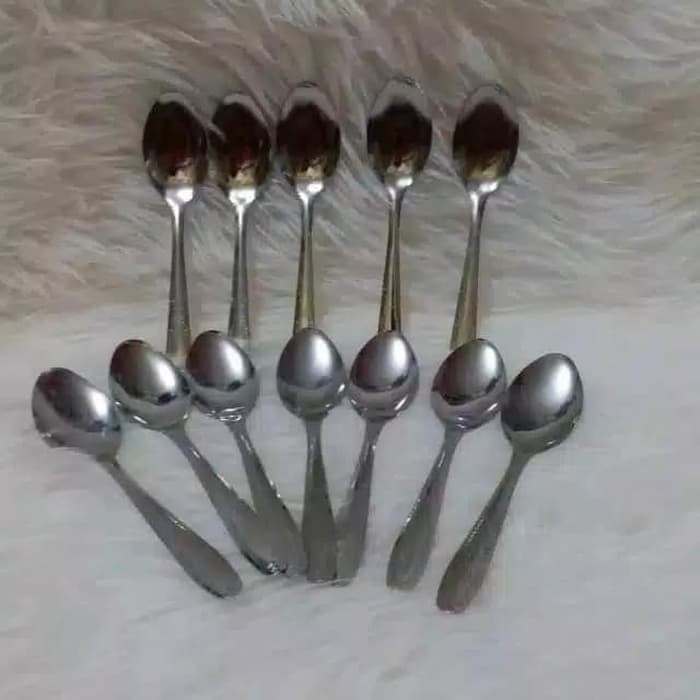 [COD] SENDOK MAKAN STAINLESS STEEL 12PCS / 1 LUSIN