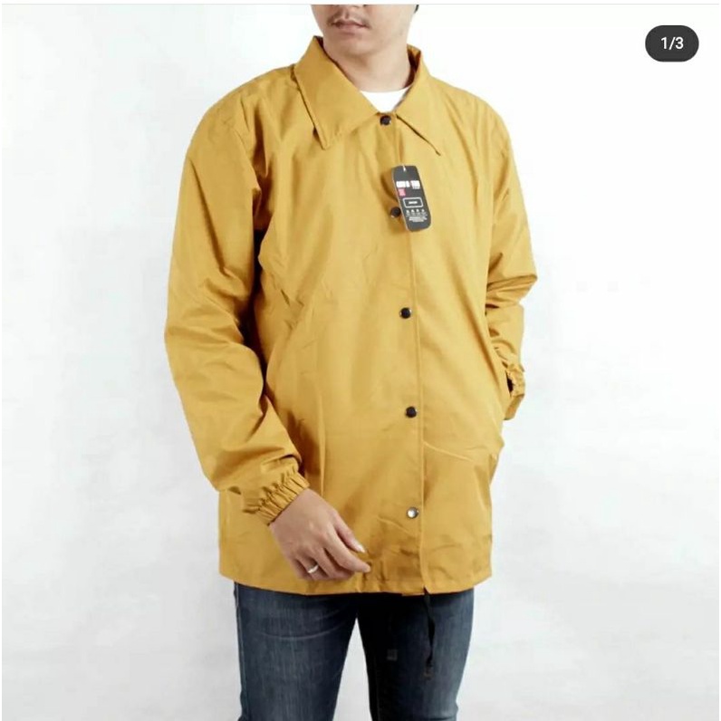 JAKET COACH WINDBREAKER TASLAN WATERPROOF PRIA DAN WANITA POLOS PREMIUM-mustrad