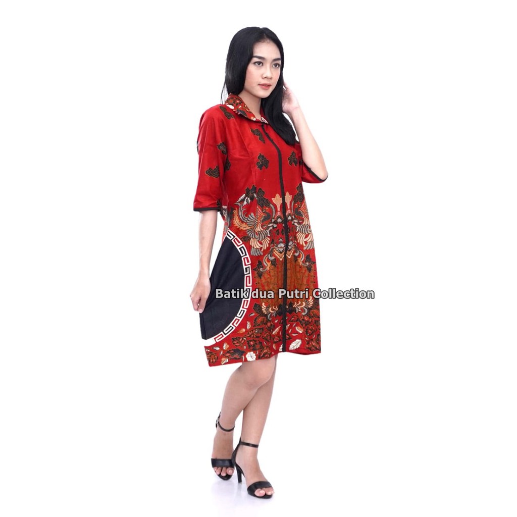 Couple Batik Sekdress Lengan Panjang 3/4  tebaru - SD Bolong By Dua Putri Collection