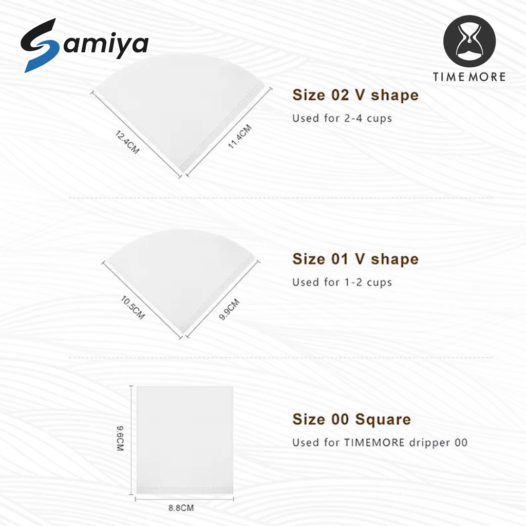 timemore coffee paper 1-2cup dan 2-4cup / kertas saringan kopi V60 isi 100pcs natural wooden fiber 1-2 cup 2-4 cup