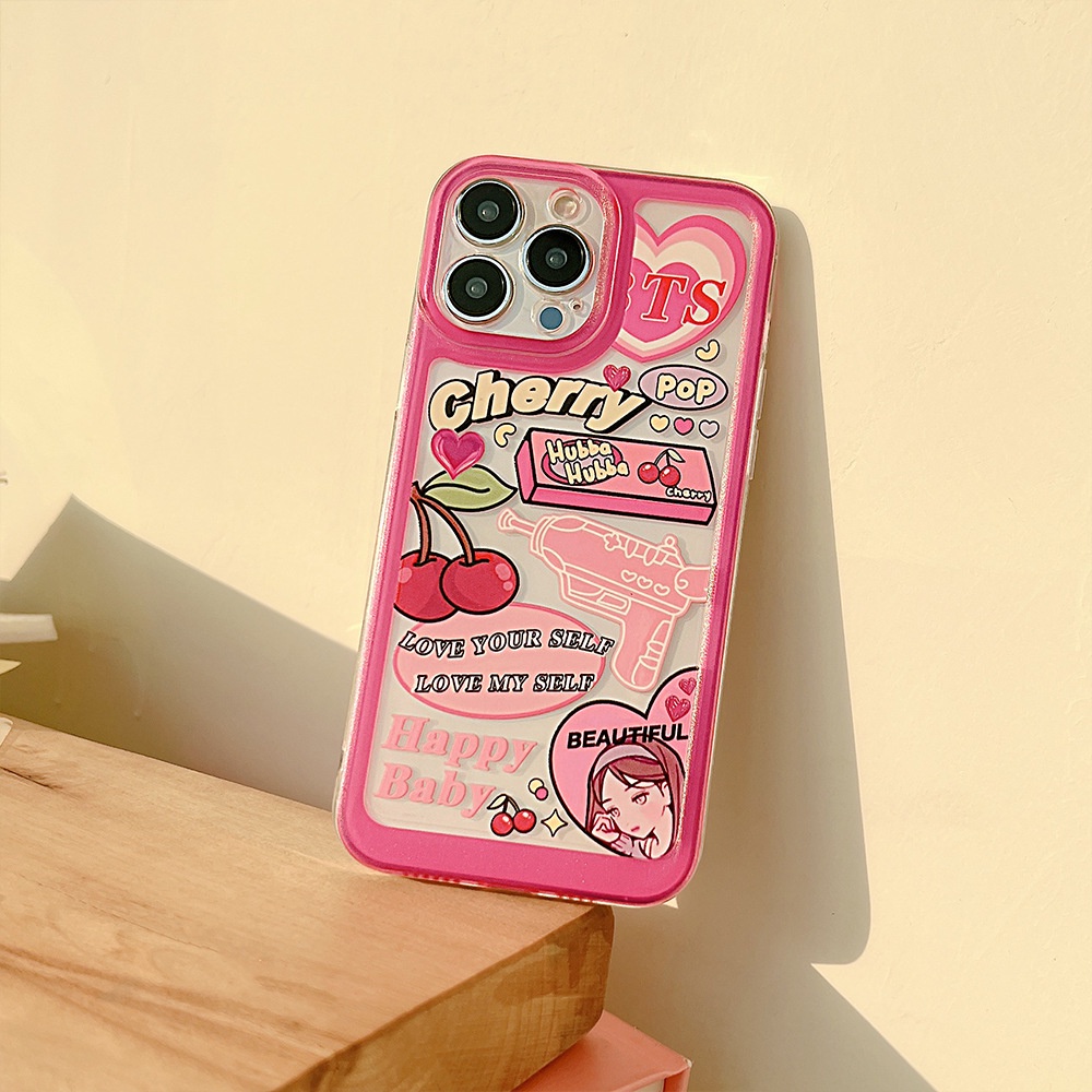 Soft Case TPU Motif Ilustrasi Gadis Untuk iPhone 13 13pro 13prm 11 7Plus 8Plus Xr XS 13 12pro Max