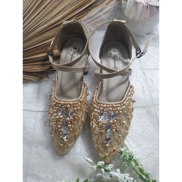 sepatu meila gold silang tali tinggi 5cm tahu