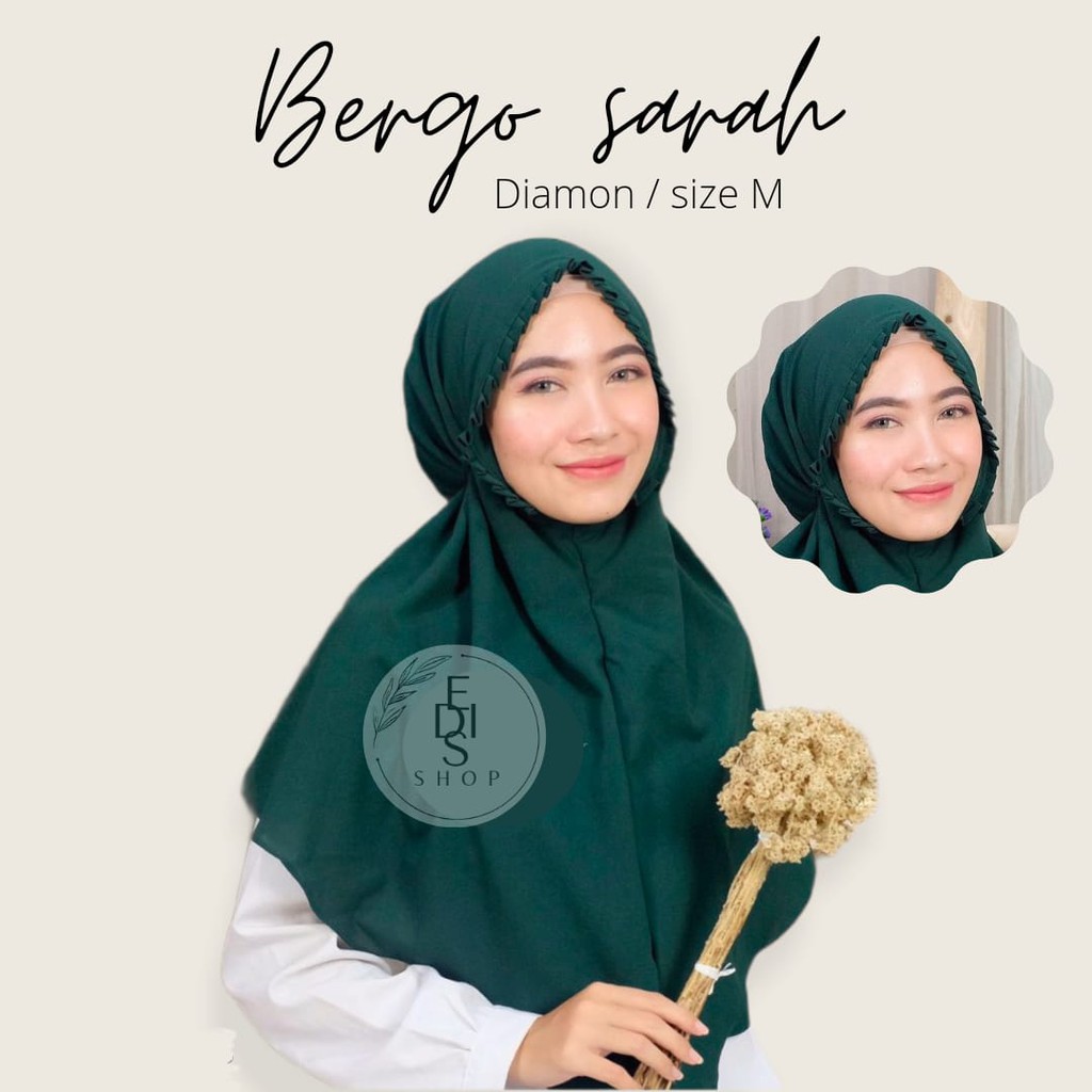 Bergo Maryam Lipit / Khimar Diamond / Hijab Instan Gerigi / Jilbab Cantik / Kerudung Masakini