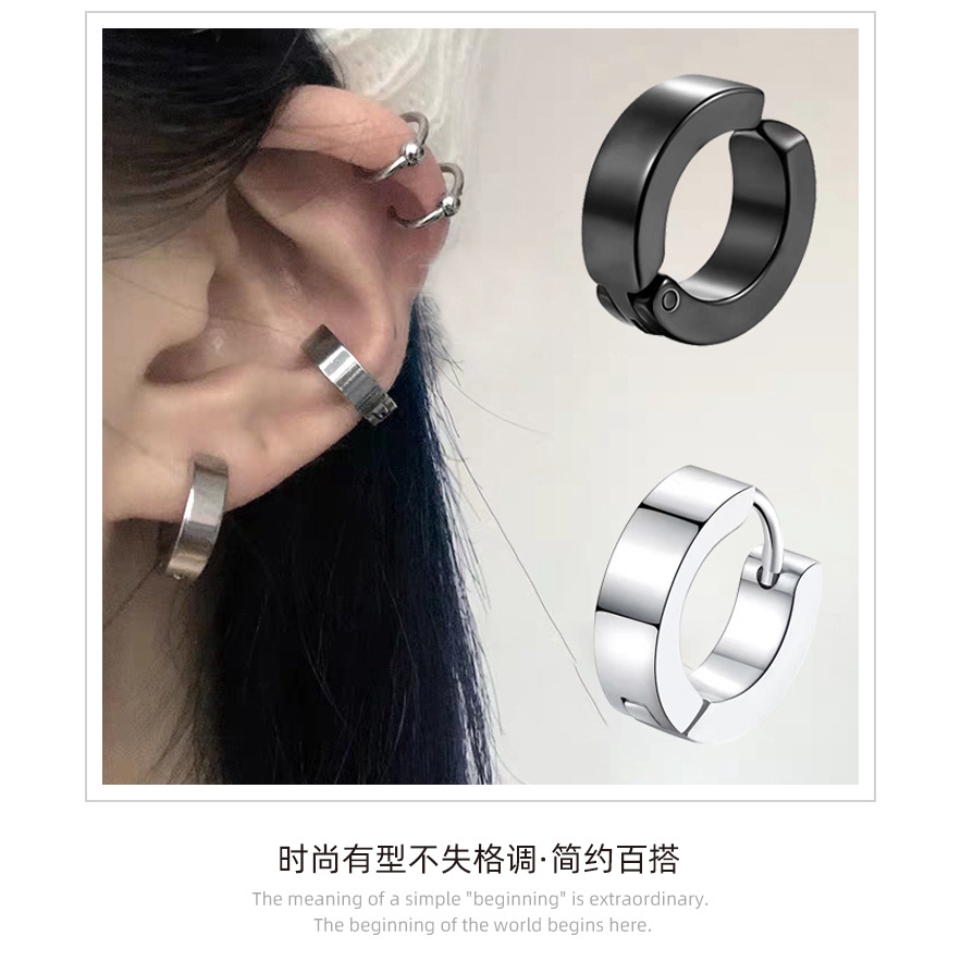 versi Korea dari anting-anting titanium baja di hip-hop tulang lingkaran telinga klip ada anting-ant