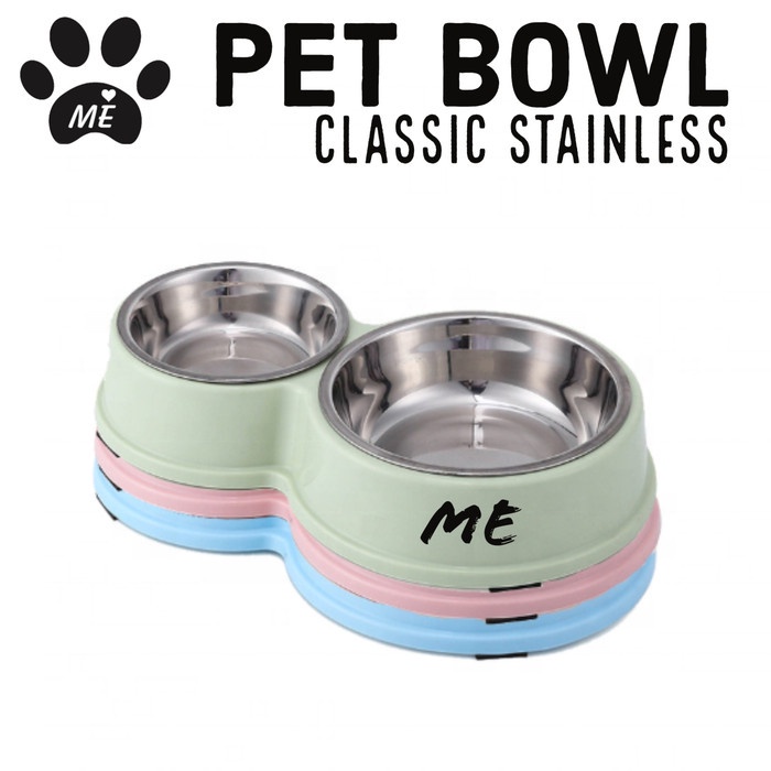 Pet Bowl Anti Slip &quot;CLASSIC STAINLESS&quot; Tempat Makan Minum Hewan