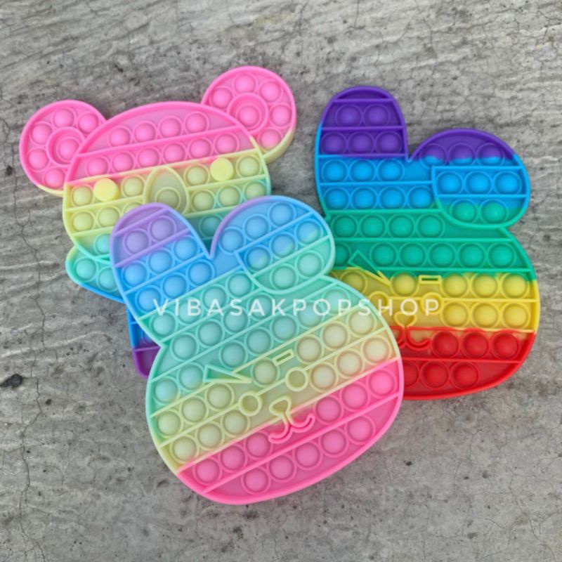 Pop It Rainbow Shape BT21 Mainan Pop It Anti Stress KPOP BTS