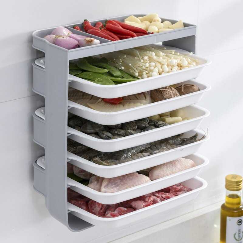 BearPaw Rak Organizer Dapur Sayur Makanan Dish Tray 6 Layer