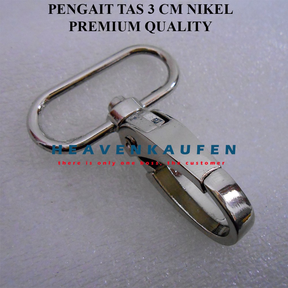 Pengait Kait Cantolan Tas 3 cm Silver Nikel Premium Quality