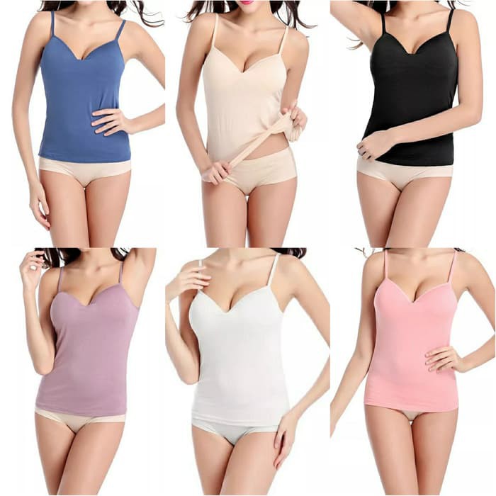 Tanktop Bra / Camisole Wanita / Tank Top Bra Pad / Kaos Dalam Wanita Ada Busa Melar