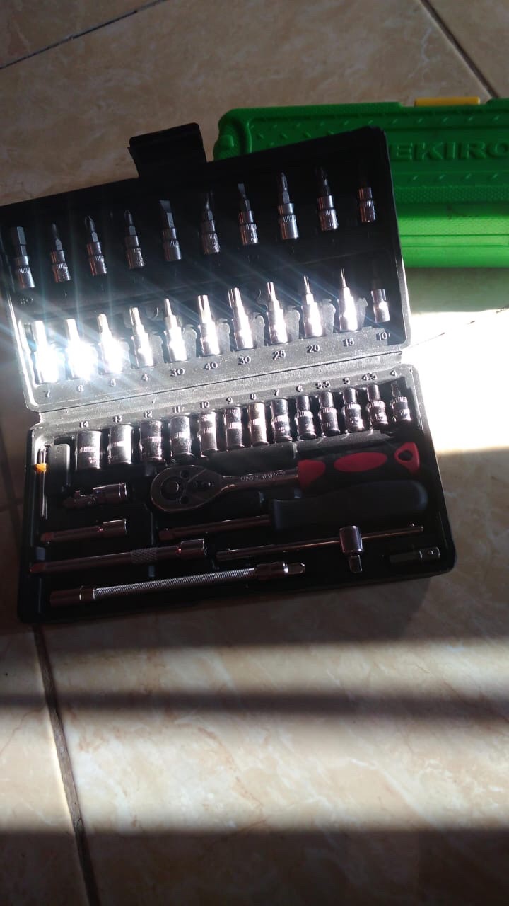 Obeng Kunci Sok Isi 46 Pcs Soket Kunci Pas Soket Kombinasi Multifungsi Untuk Peralatan Reparasi