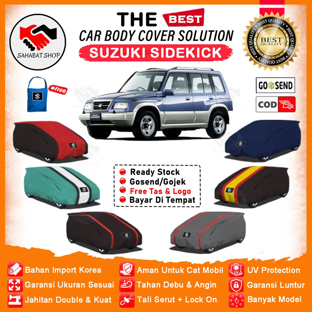 Sahabat Body Cover Mobil Vitara / Sarung Penutup Vitara Escudo Sidekick Lama Outdoor / Selimut Tutup Mantel Pelindung Jas Mantol Pembungkus Kerudung Kelambu Terpal Kerodong Tutupan Bungkus Mobil Escudo 1.6 2.0 Waterproof Anti Air Model Orange