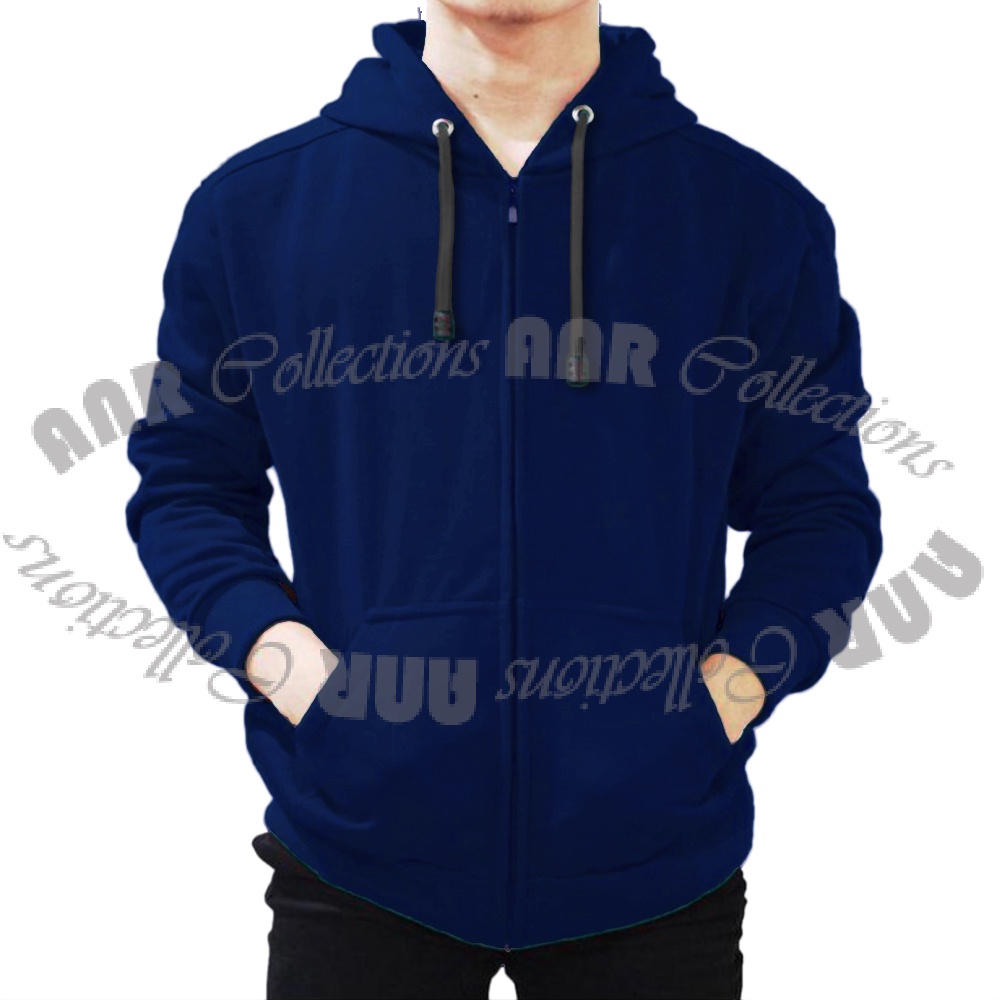 Jaket Sweater Zipper Polos - Hitam / Misty / Navy / Maroon / Hijau Botol / Mustard