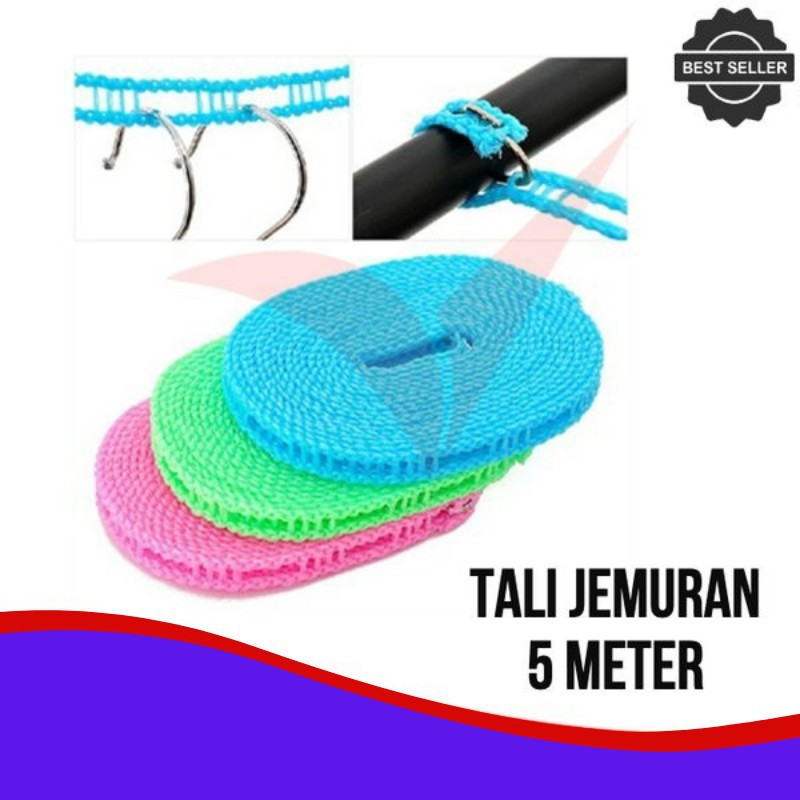 2 Pcs Tali Jemuran 5 Meter - Jemur Pakaikan - Tali Jemuran Baju