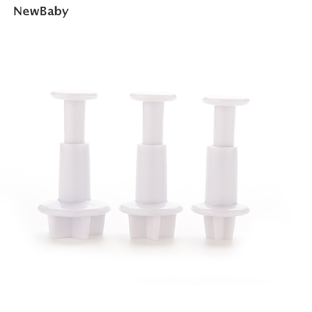 Newbaby 3pcs Cetakan Plunger Fondant Bentuk Bintang Untuk Dekorasi Kue