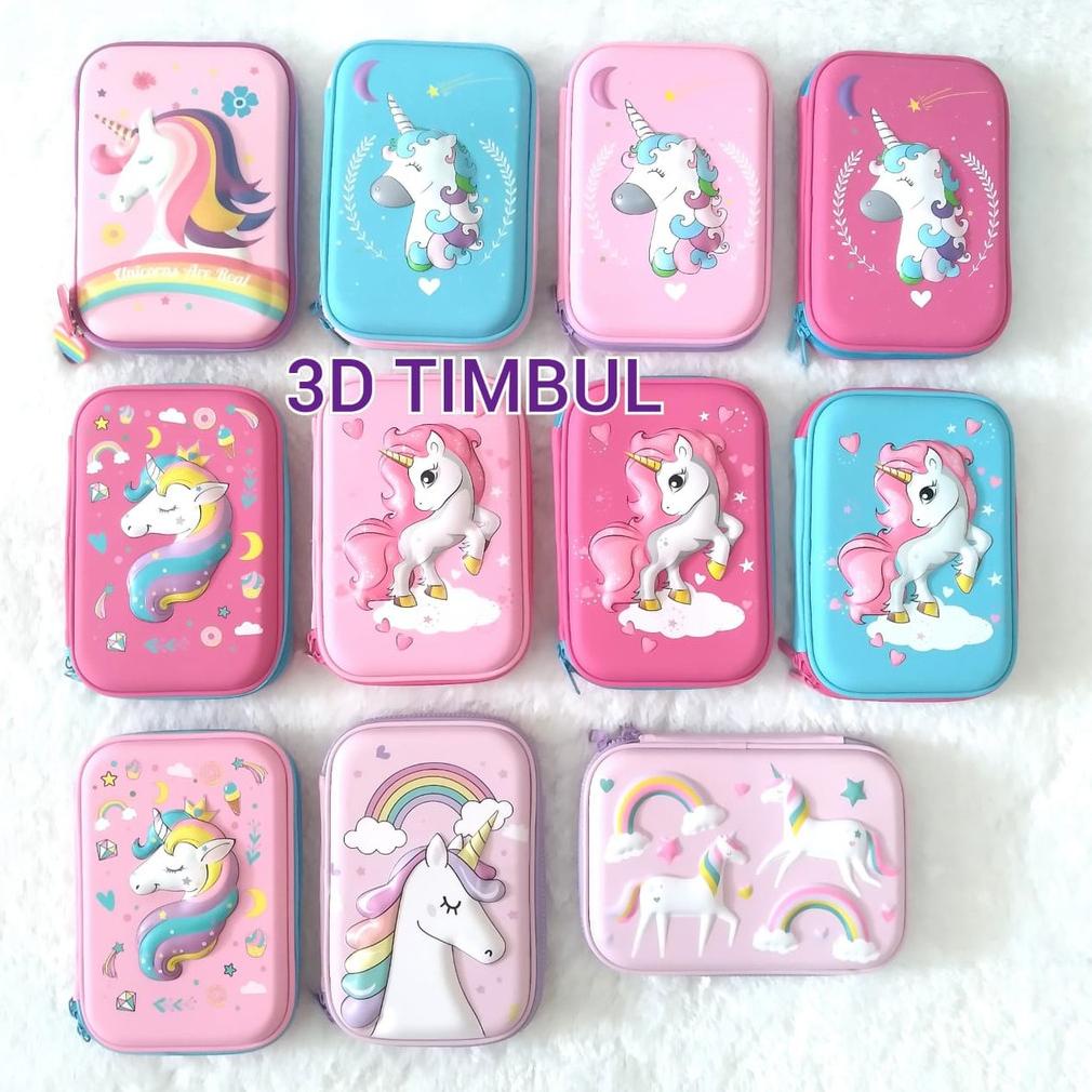 

[(BAYAR DITEMPAT) Tempat pensil unicorn kotak pensil pensil case hardtop 3D unicorn lucu