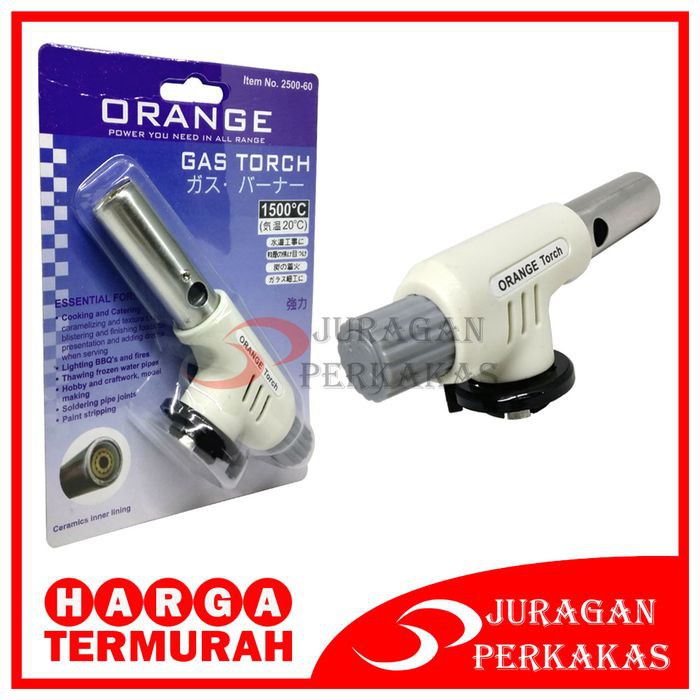 GAS TORCH ORANGE KEPALA TABUNG PEMATIK GAS KALENG ALAT BAKAR 2500-60