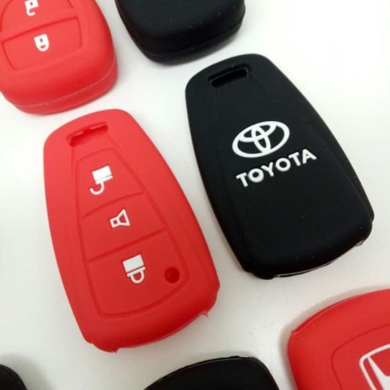 Kondom Kunci Mobil Cover Sarung Casing Remot Mobil Toyota Agya Ayla 3 Tombol