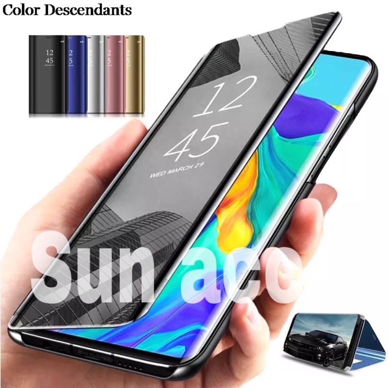 Case Flip Miror clear View FlipCover Samsung/Oppo/Vivo/Realme/Xioami/Iphone Flipmiror Case