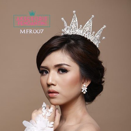 [BISA COD] AKSESORIS PENGANTIN ROYAL QUEEN CROWN WEDDING PREMIUM MFR007