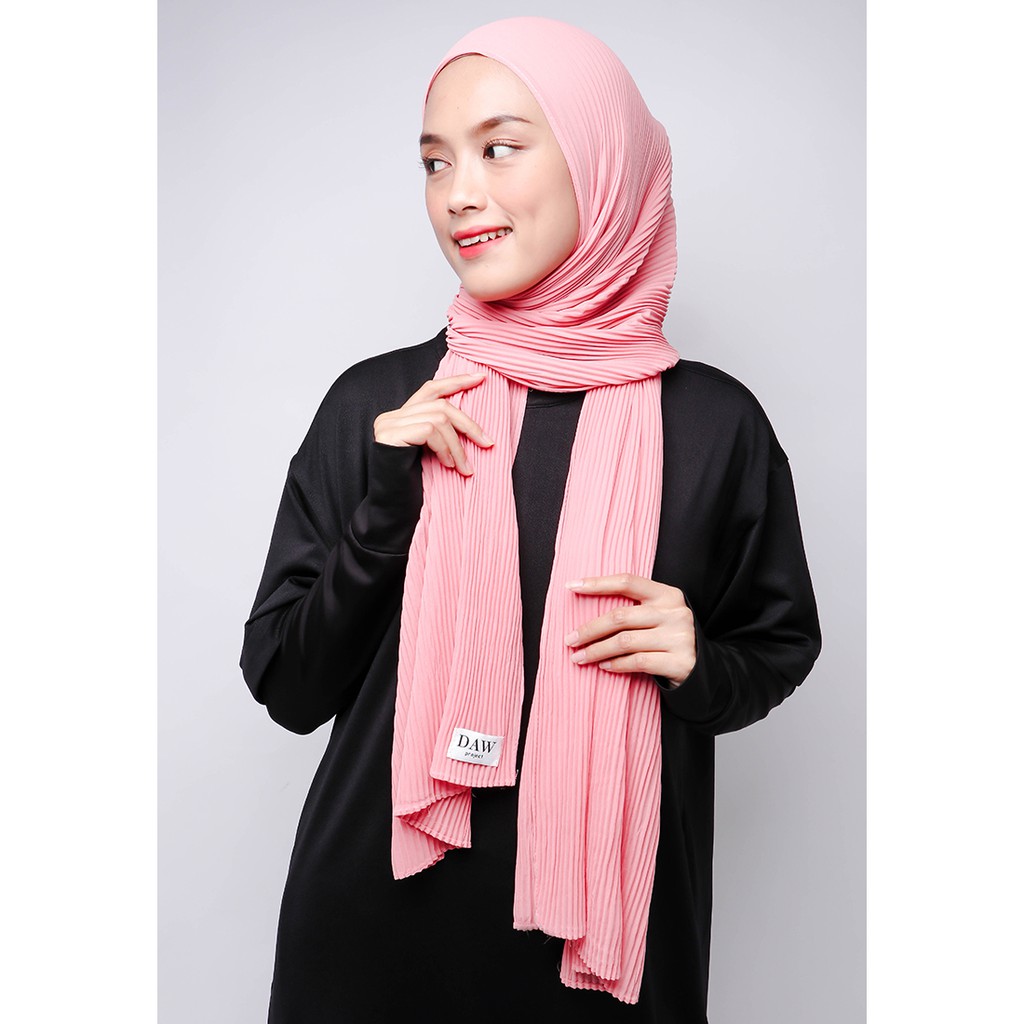 Daw Project DH052 Jilbab Pashmina Plisket Premium Warna Salem Muda