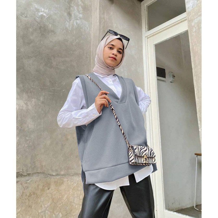 JNY.Co IVY VEST / Rompi Wanita Bahan Babyterry (Bagian blkg lebih pjg)