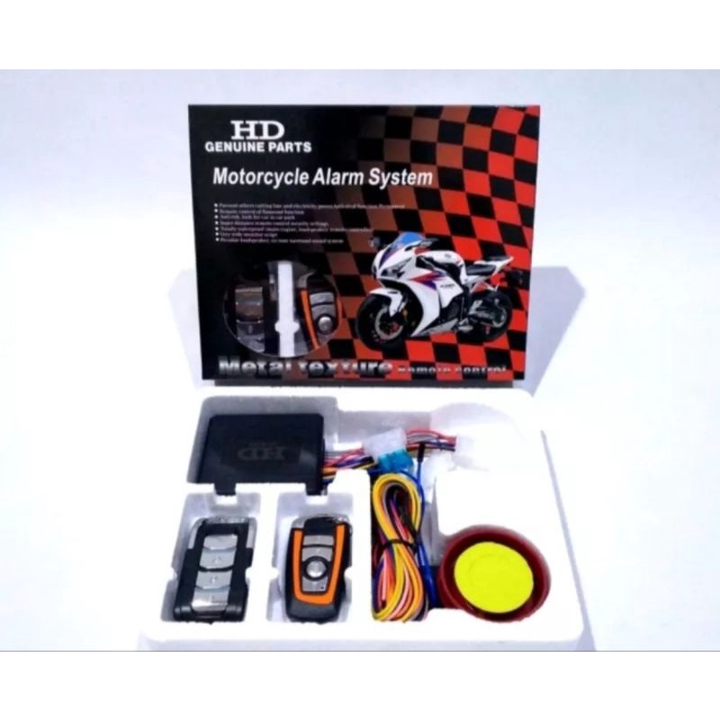 REMOT ALARM STARTER KUNCI MOTOR ANTI MALING TSS MODEL CR 7 HD PANOM REMOT STARTER KEYLESS