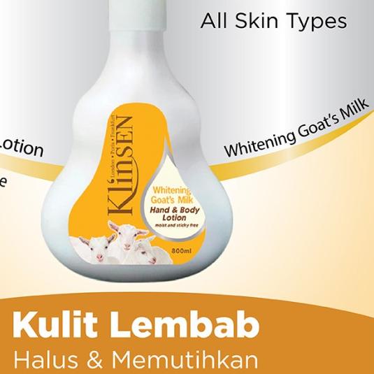 ➬ Klinsen Hand & Body Lotion Whitening Goat Milk 250 ml ◌