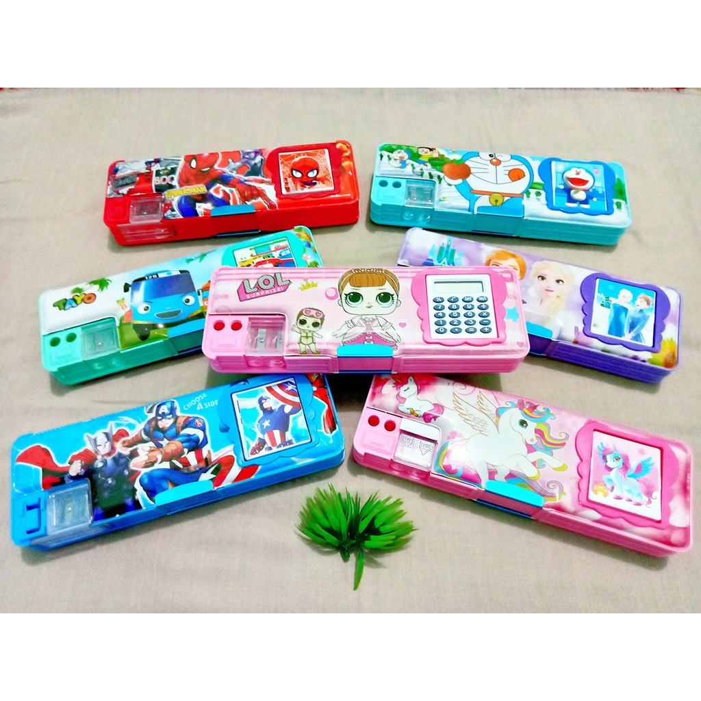 

Kotak pensil kalkulator / tempat pensil motif karakter