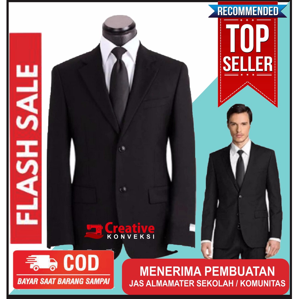 (BIG PROMO) Blazer hitam POLOS jas almamater santri - jas almamater mahasiswa - jas almamater santri putri - jas almamater santri