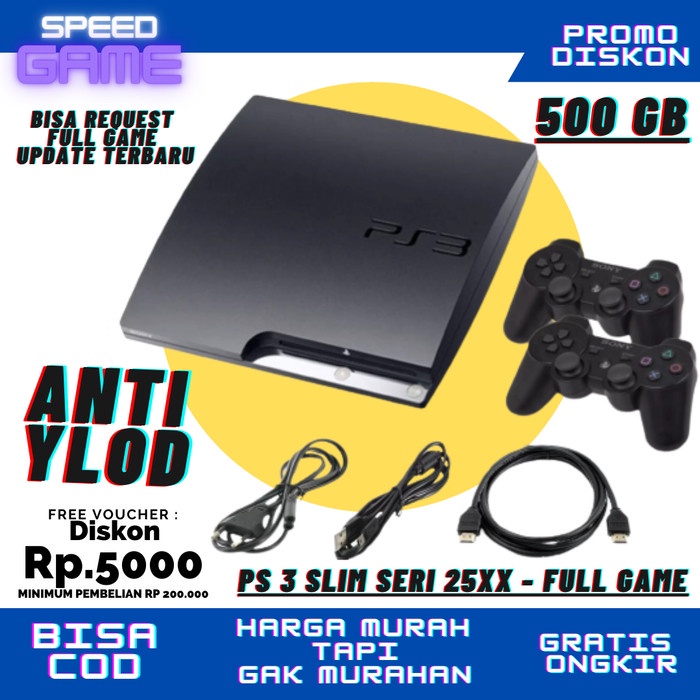 [Game/Console] Sony Ps 3 Ps3 Slim Cfw 500Gb Seri 25Xx Putih