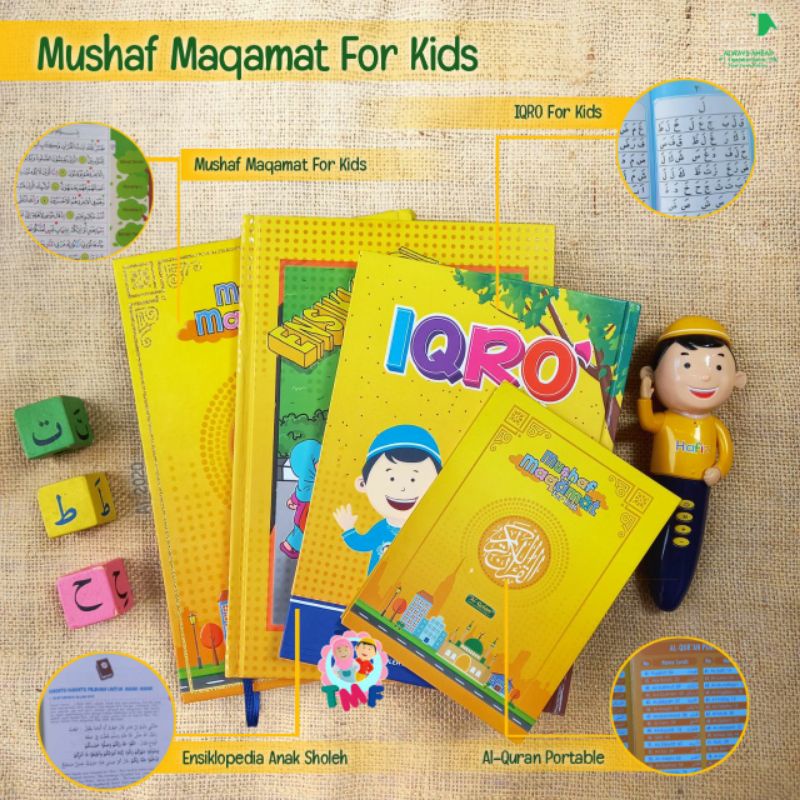 

Mushaf Muqomat MM Kids Tigaraksa Hafiz Pen buku dan iqro al quran portable paket belajar mengaji untuk anak bonus tas