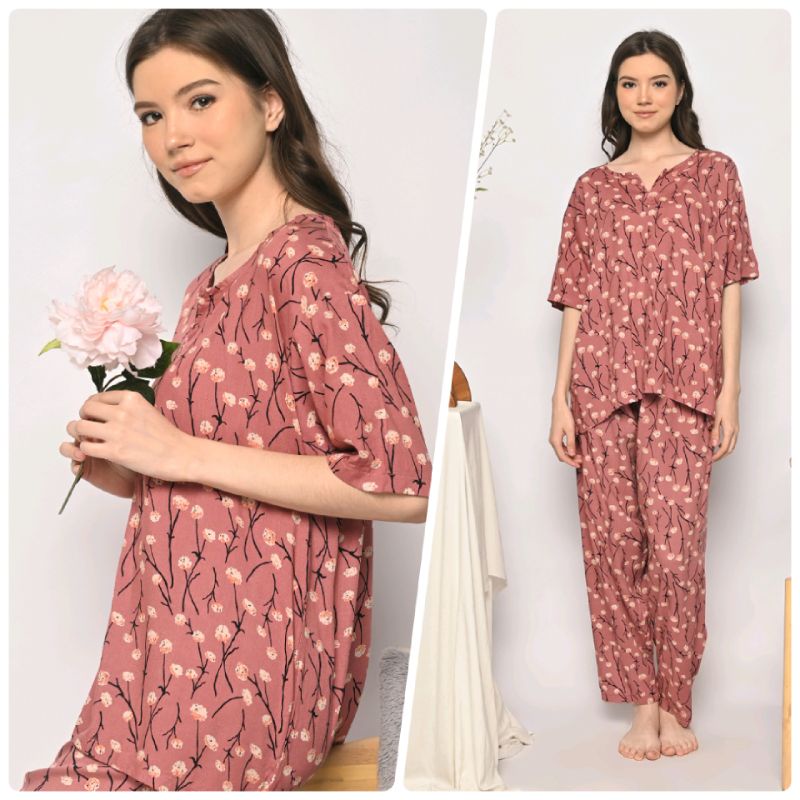ONE SET PIYAMA RAYON-CPJ SLTG SAKURA PINK