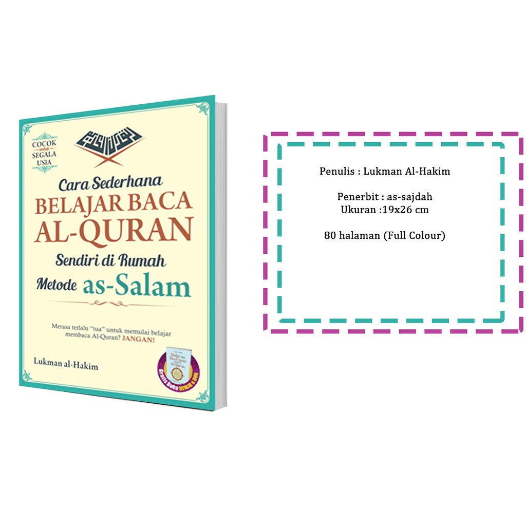 Cara Sederhana Belajar Baca Al Quran Sendiri Di Rumah Metode As Salam Shopee Indonesia