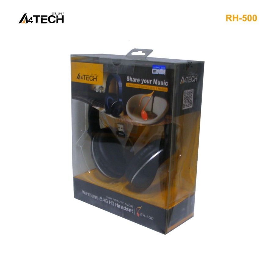 Headset a4tech rh500 wireless multi link stereo bass with microphone rh-500 - Headphone gaming