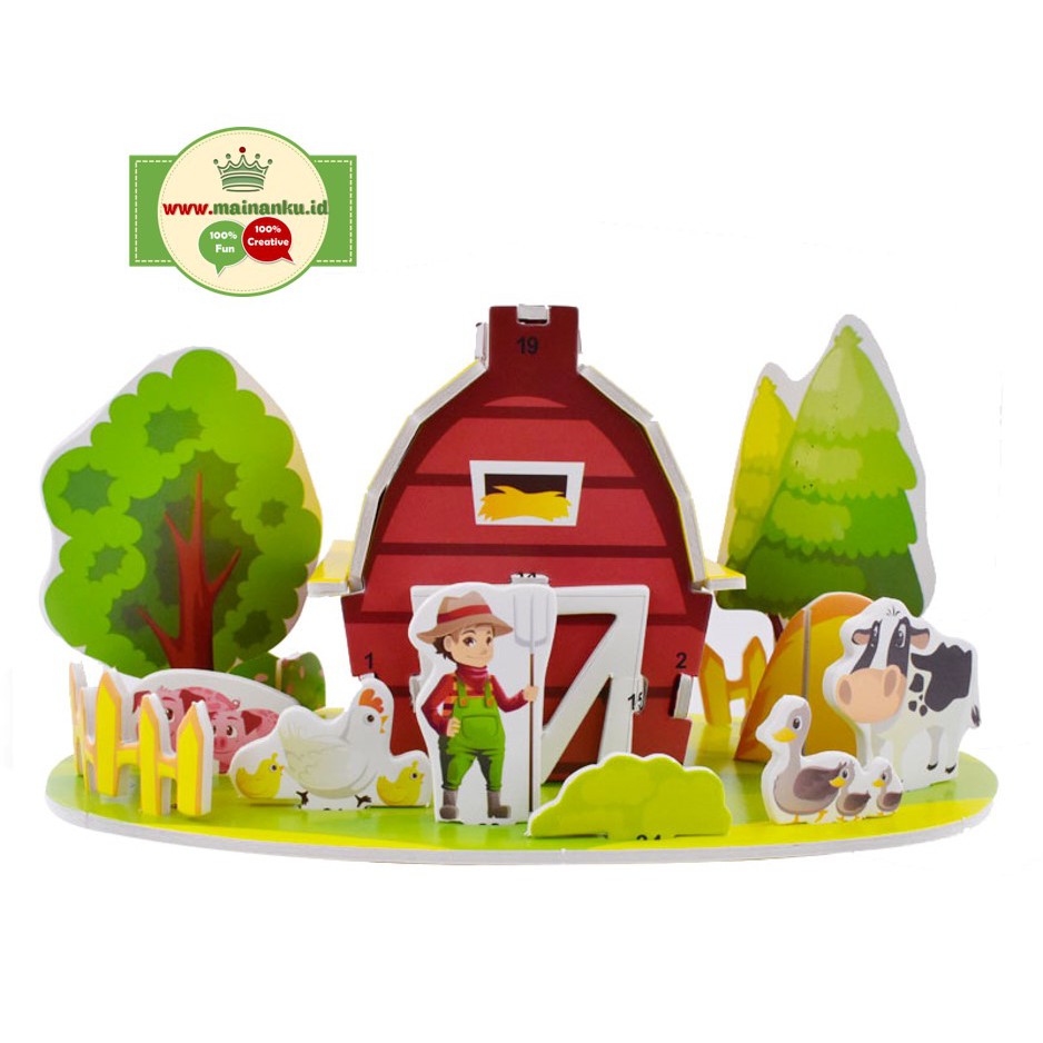 Mini Puzzle 3 Dimensi MINI FARM | Mainan Anak Perempuan - 1688G