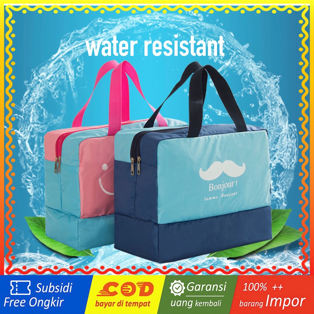 WRF14 Korea Travel Bag Waterproof Tas Travel Perlengkapan Mandi Murah Impor Brand New TKM