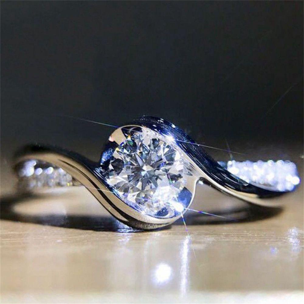 Preva Cincin Safir Putih Cincin Couple Elegan Size 6-10 Cincin Kawin