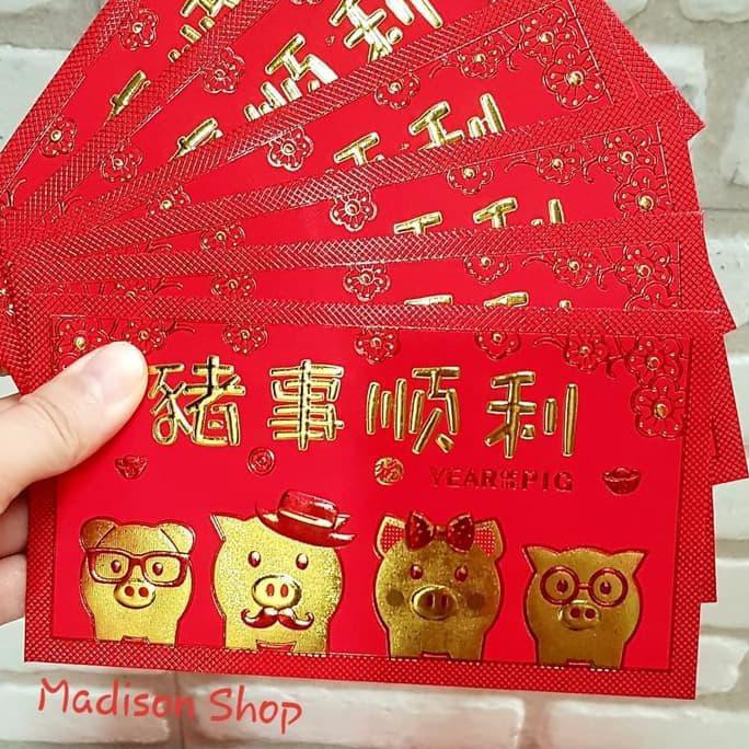 

Angpao Imlek/aksesoris imlek Angpao Panjang Babi 4 Anak Premium Ampao