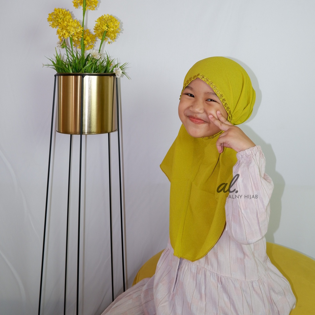 Alny Hijab - Bergo Anak Maryam Diamond Jilbab Anak Instan Kerudung Bergo Melati