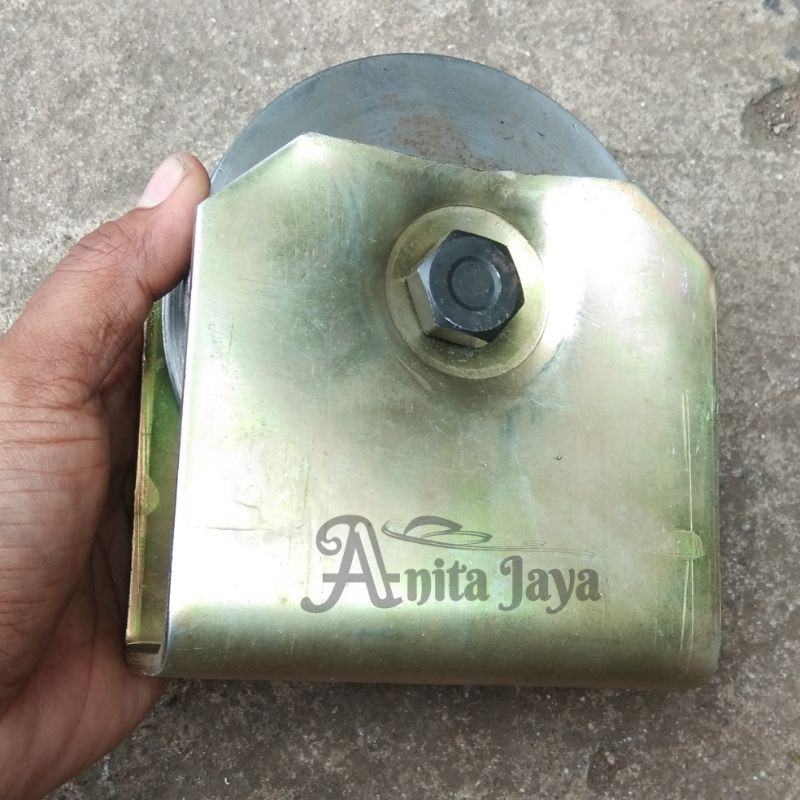 roda pagar besi as bubut 12cm